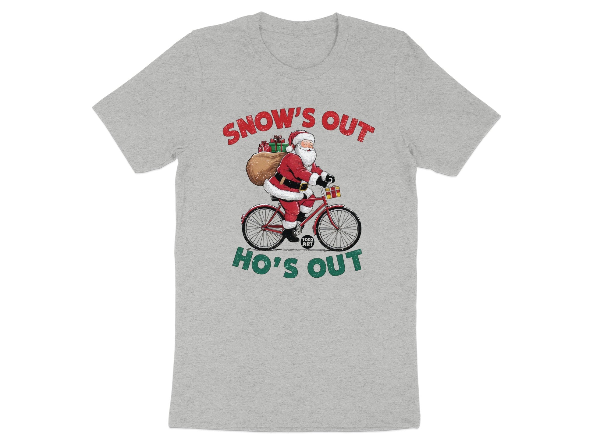 Snow's Out Ho's Out Santa Bicycle Christmas Shirt