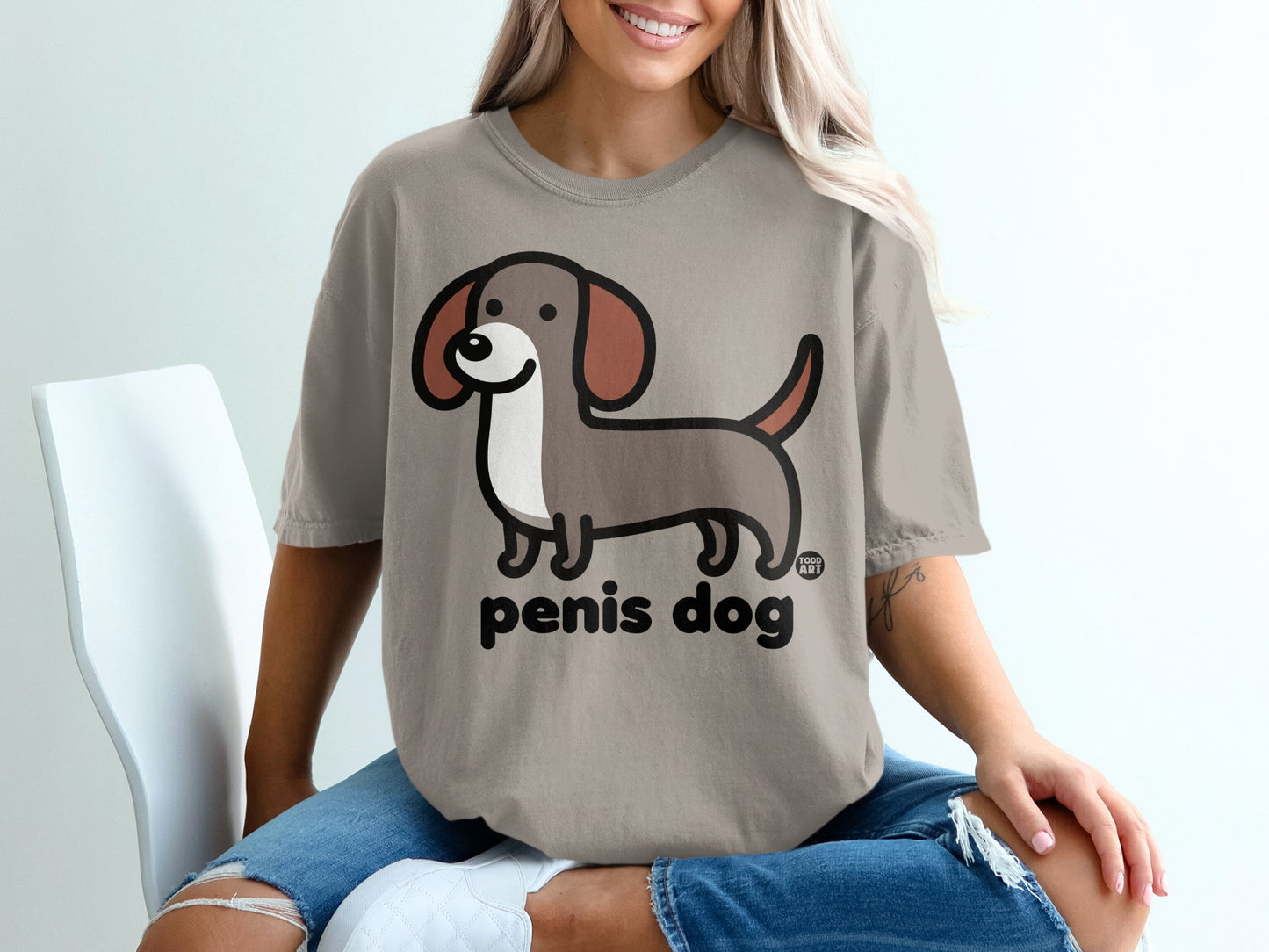 Penis Dog Graphic T-Shirt for Animal Lovers Apparel