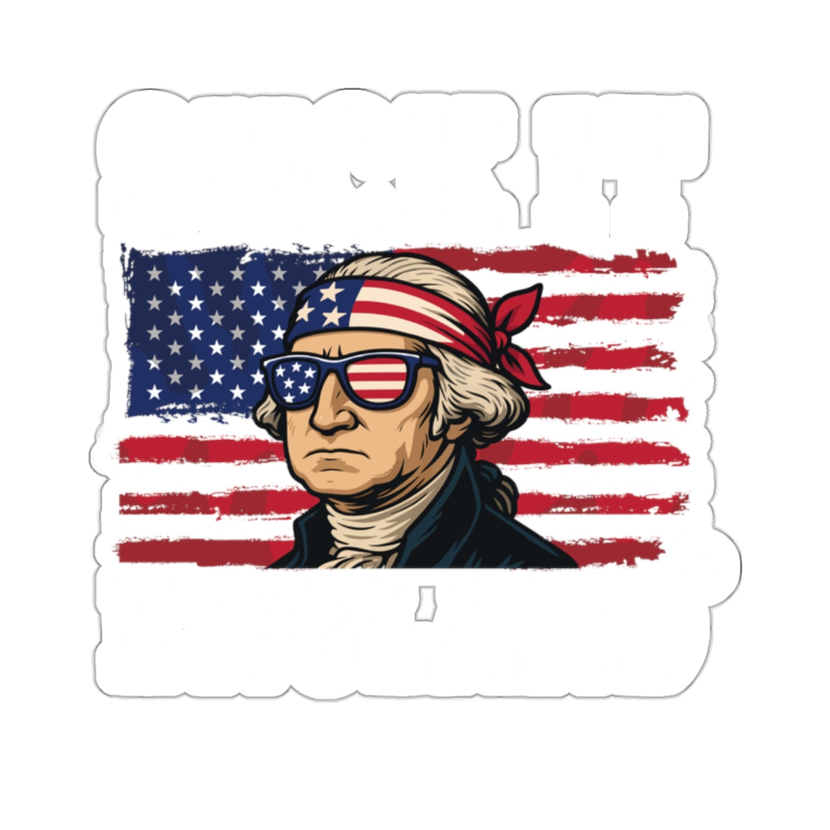 Patriotic George Washington American Flag Sticker