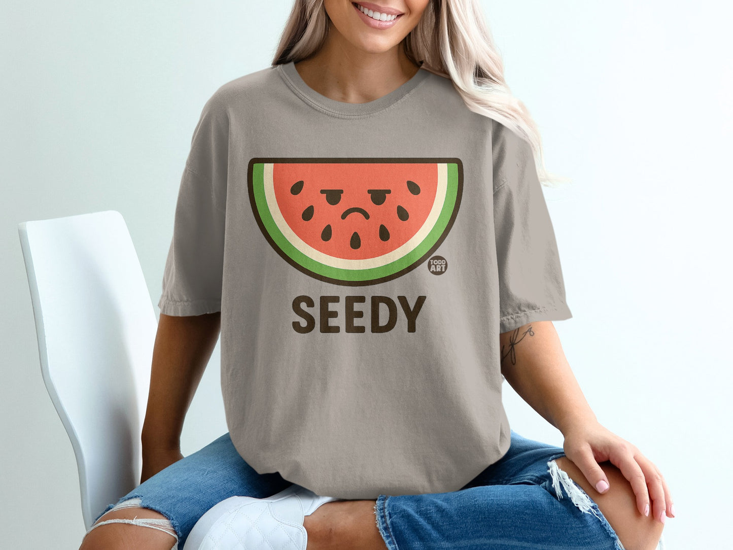 Sad Face Watermelon Seedy Todd Art T-shirt product type