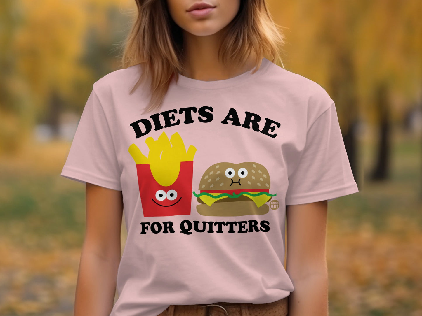 Diets Are For Quitters Funny Burger and Fries Shirt