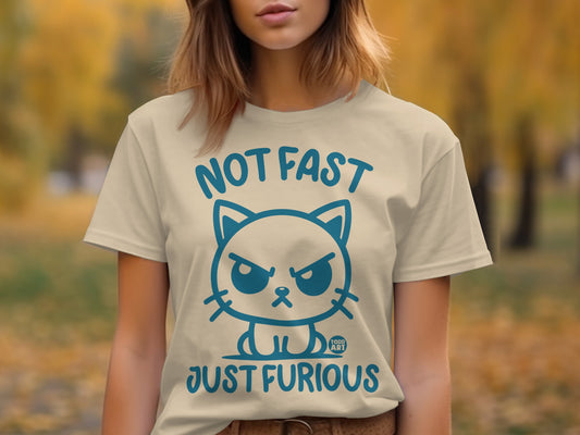 Not Fast Just Furious Cat Illustration T-shirt