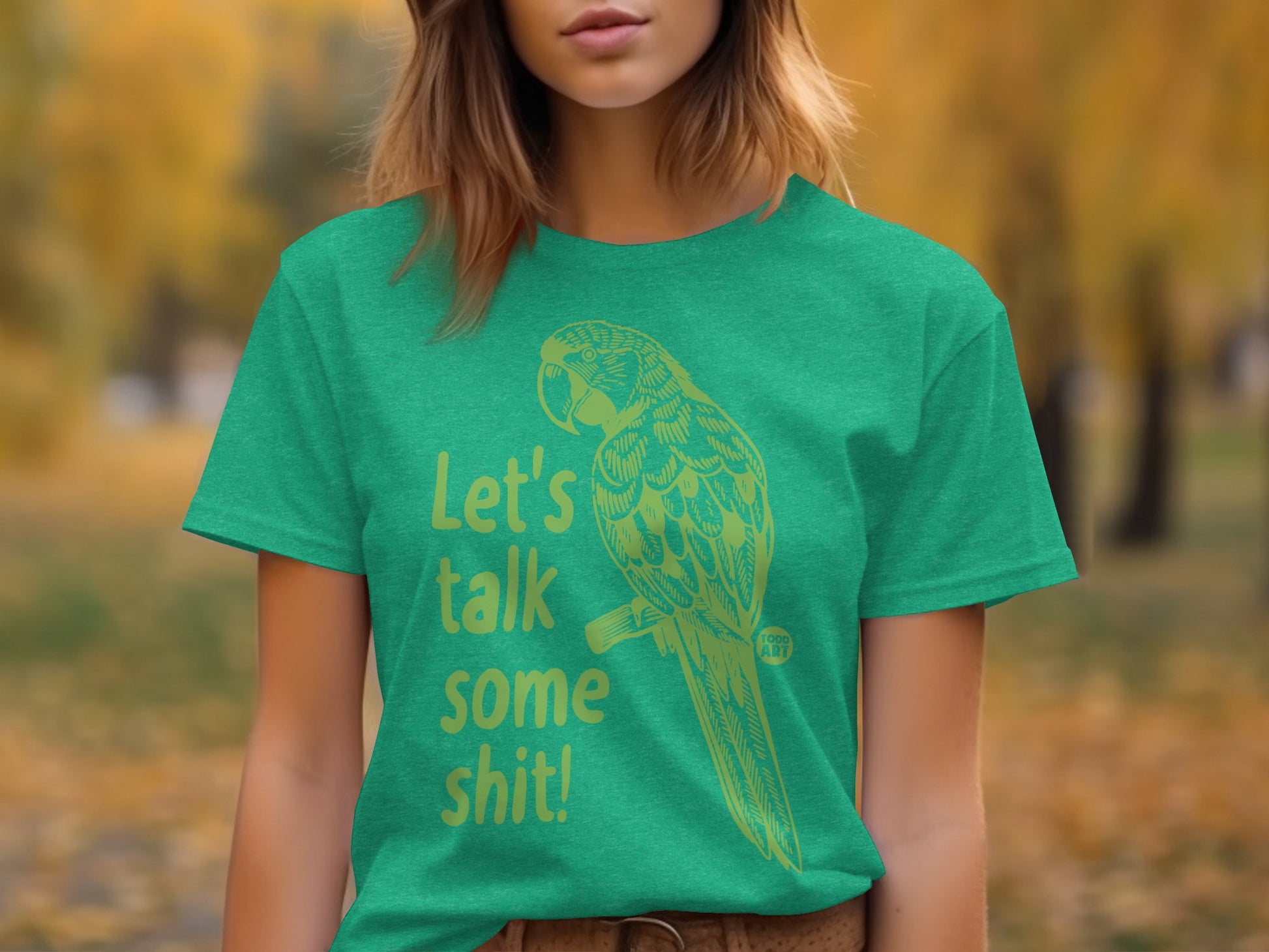 Let's Talk Some Shit Parrot Graphic T-Shirt