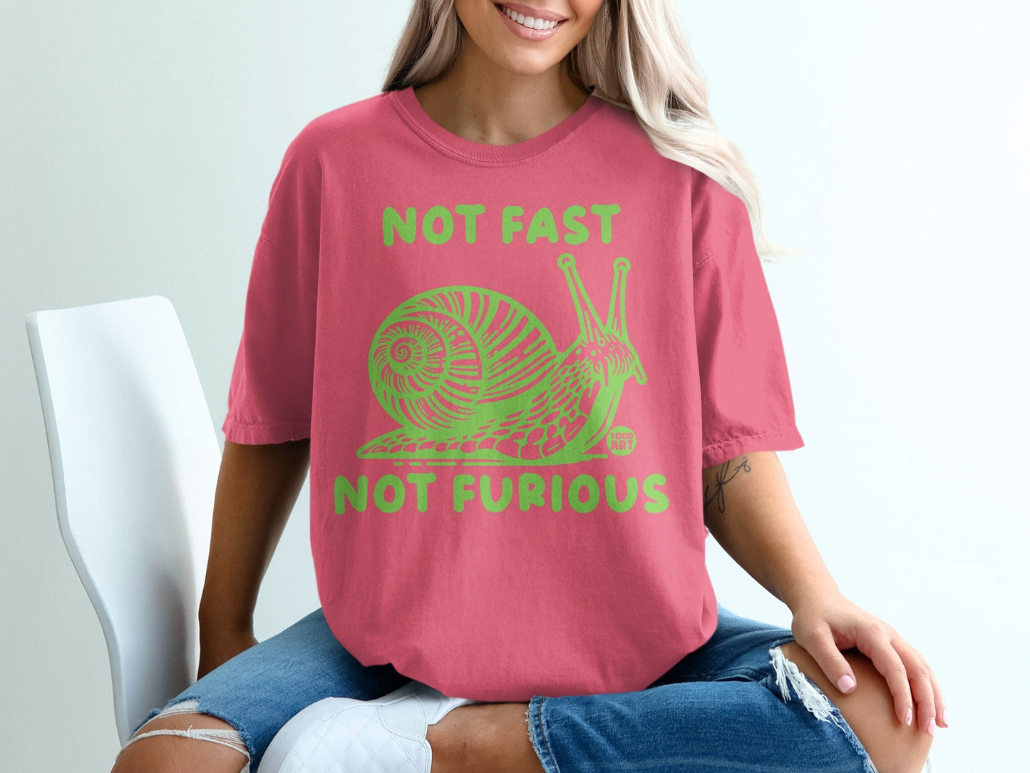 Not Fast Not Furious Snail Graphic T-Shirt