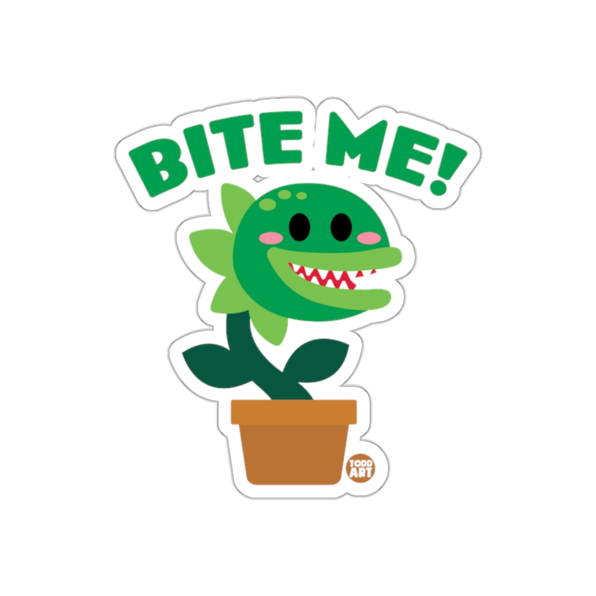 Cute Carnivorous Plant Says Bite Me Garden sticker