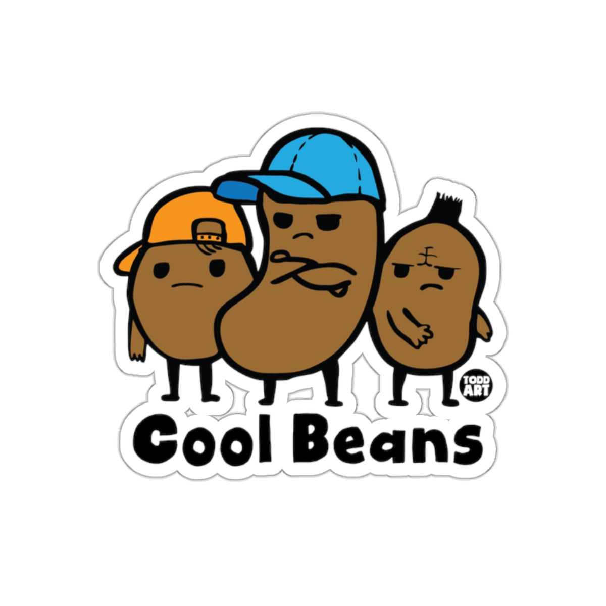 Cool Beans Funny Cartoon Sticker Decorative Decal