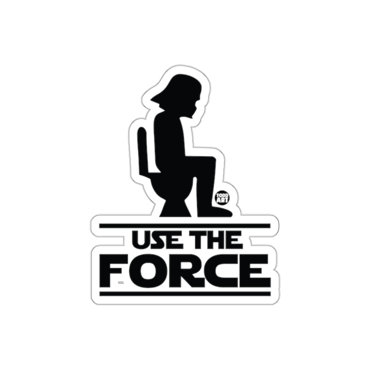 Use The Force Silhouette Funny Bathroom Humor sticker
