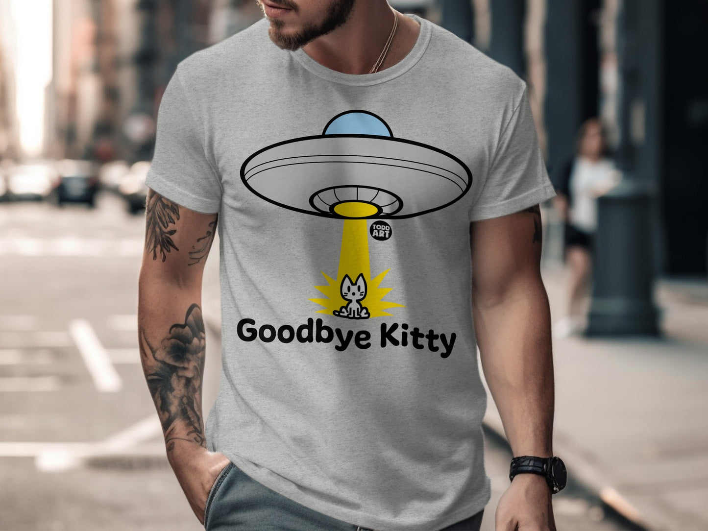 Goodbye Kitty UFO Abduction Graphic Tee