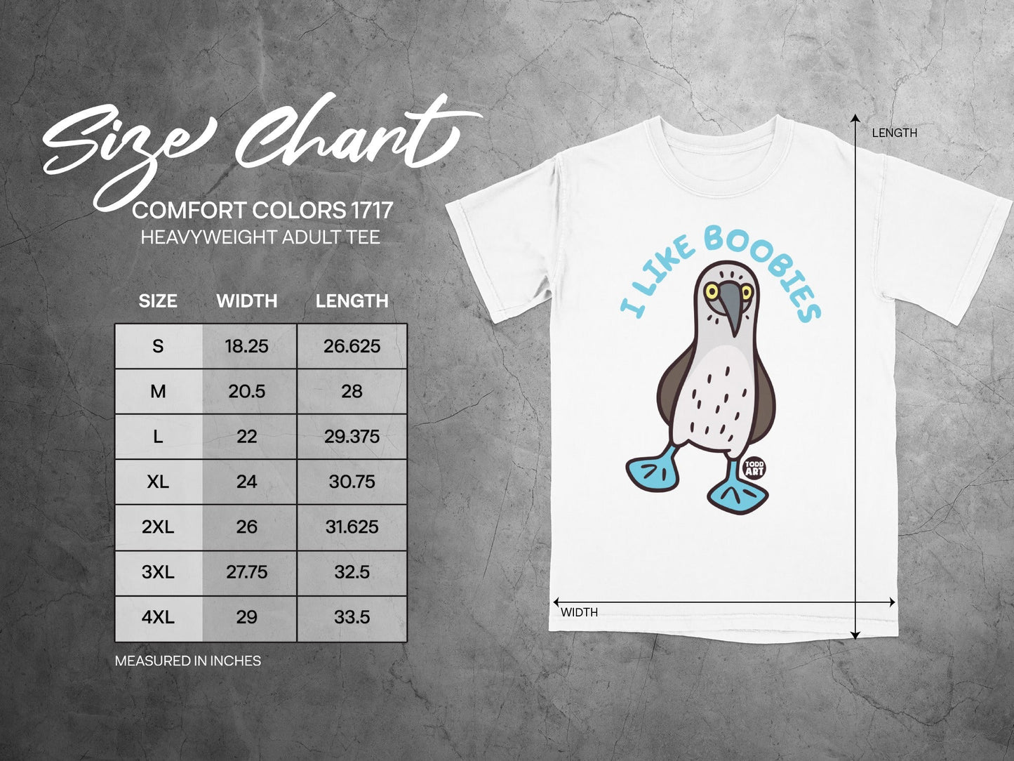 I Like Boobies Graphic Comfort Colors 1717 Heavyweight Tee