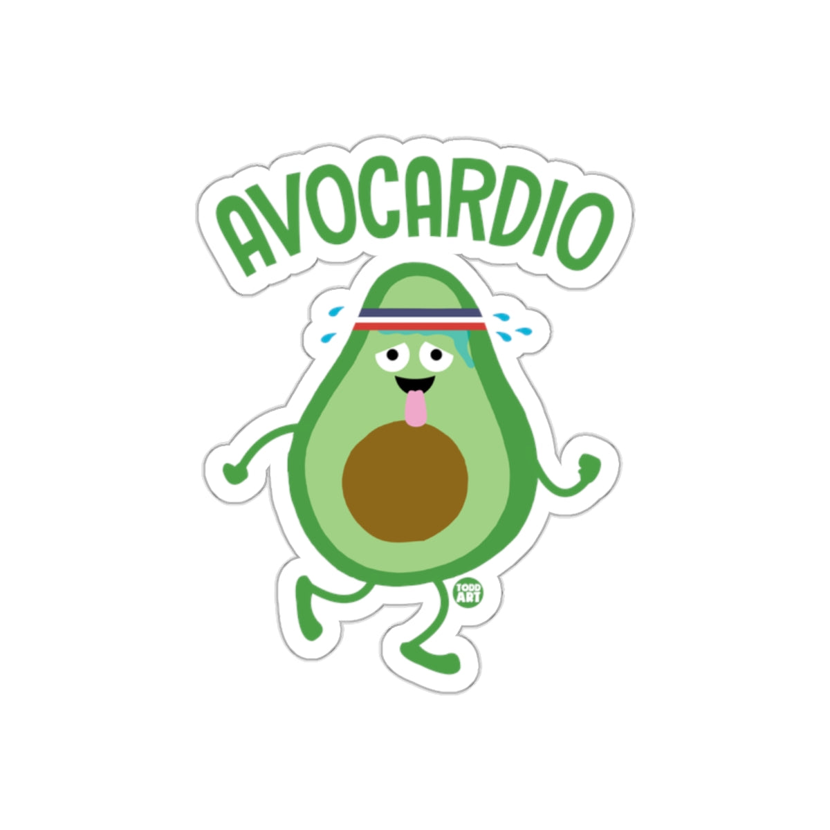 Avocardio Sweaty Cute Avocado Running Sticker