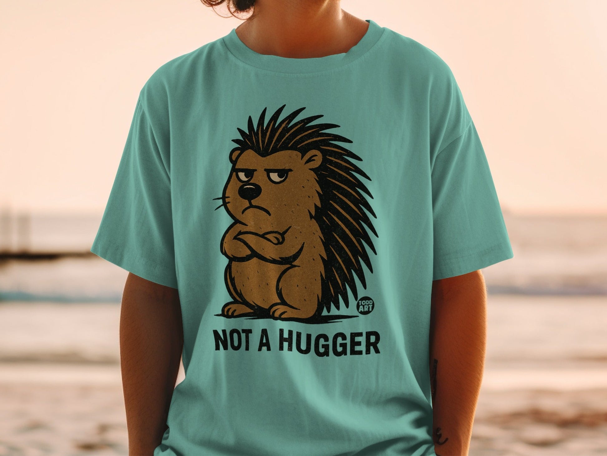 Not A Hugger Funny Porcupine Graphic Shirt Product