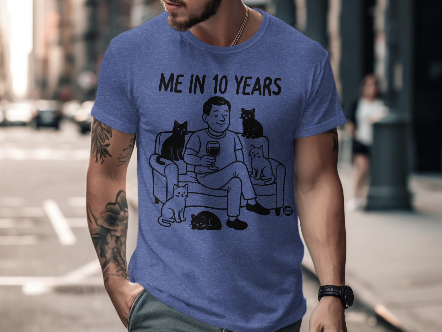 Me In 10 Years Funny Cats and Wine T-Shirt product