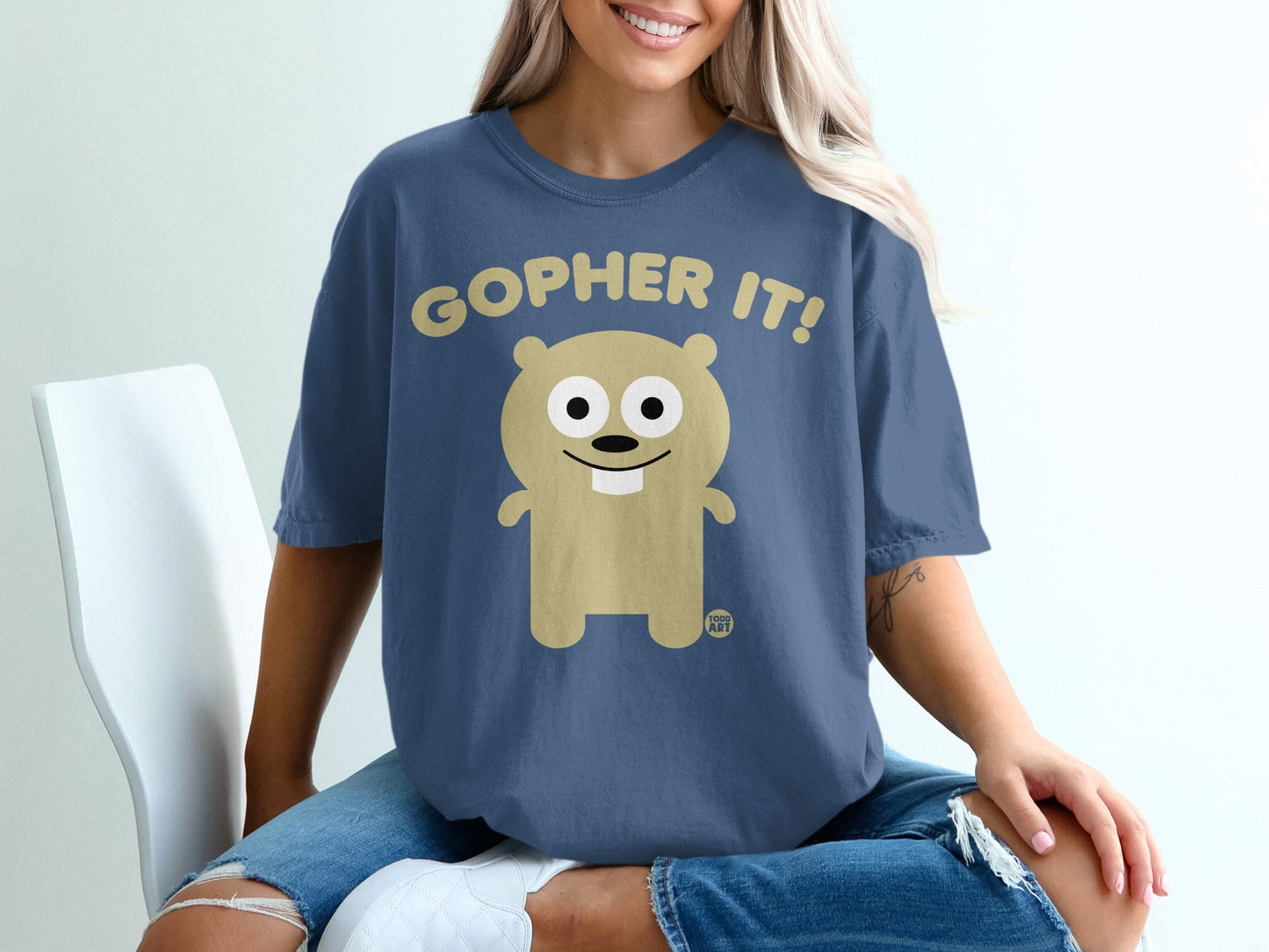 Gopher It Cute Cartoon Character Graphic T-Shirt