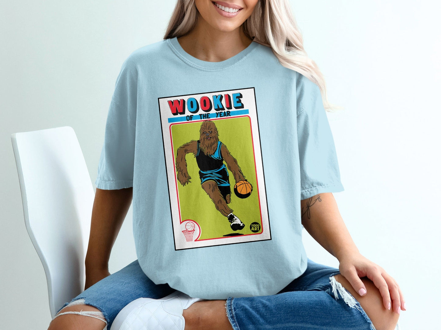 Wookie of the Year graphic tee featuring a basketball player.