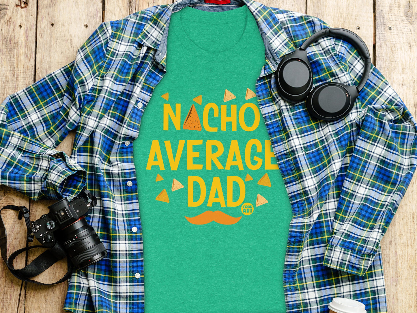Nacho Average Dad Graphic Tee Shirt for Fun Dads