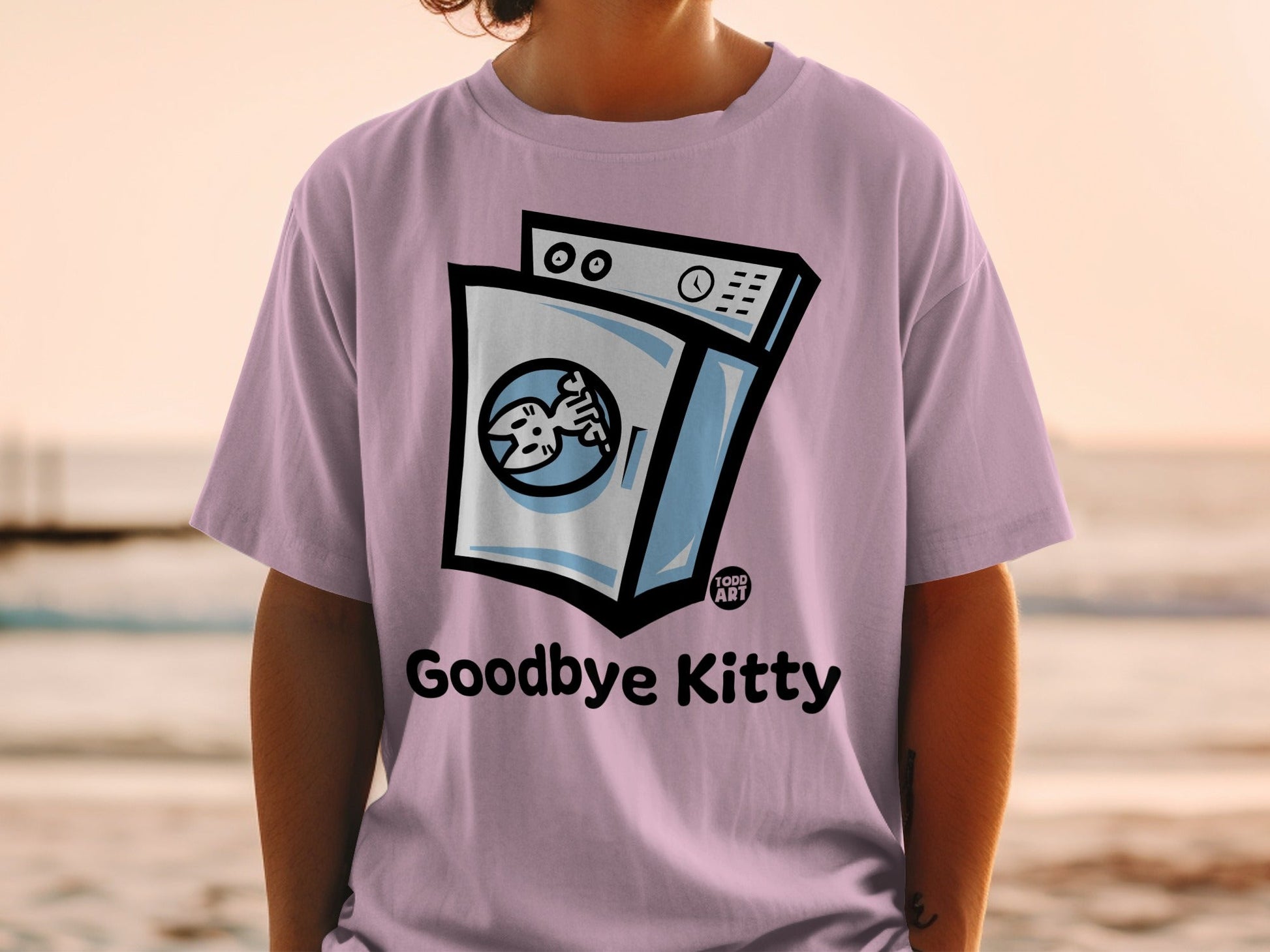 Goodbye Kitty Cartoon Graphic T-Shirt Design Todd Art