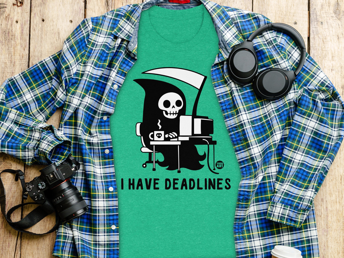 Funny Grim Reaper I Have Deadlines Graphic T-shirt