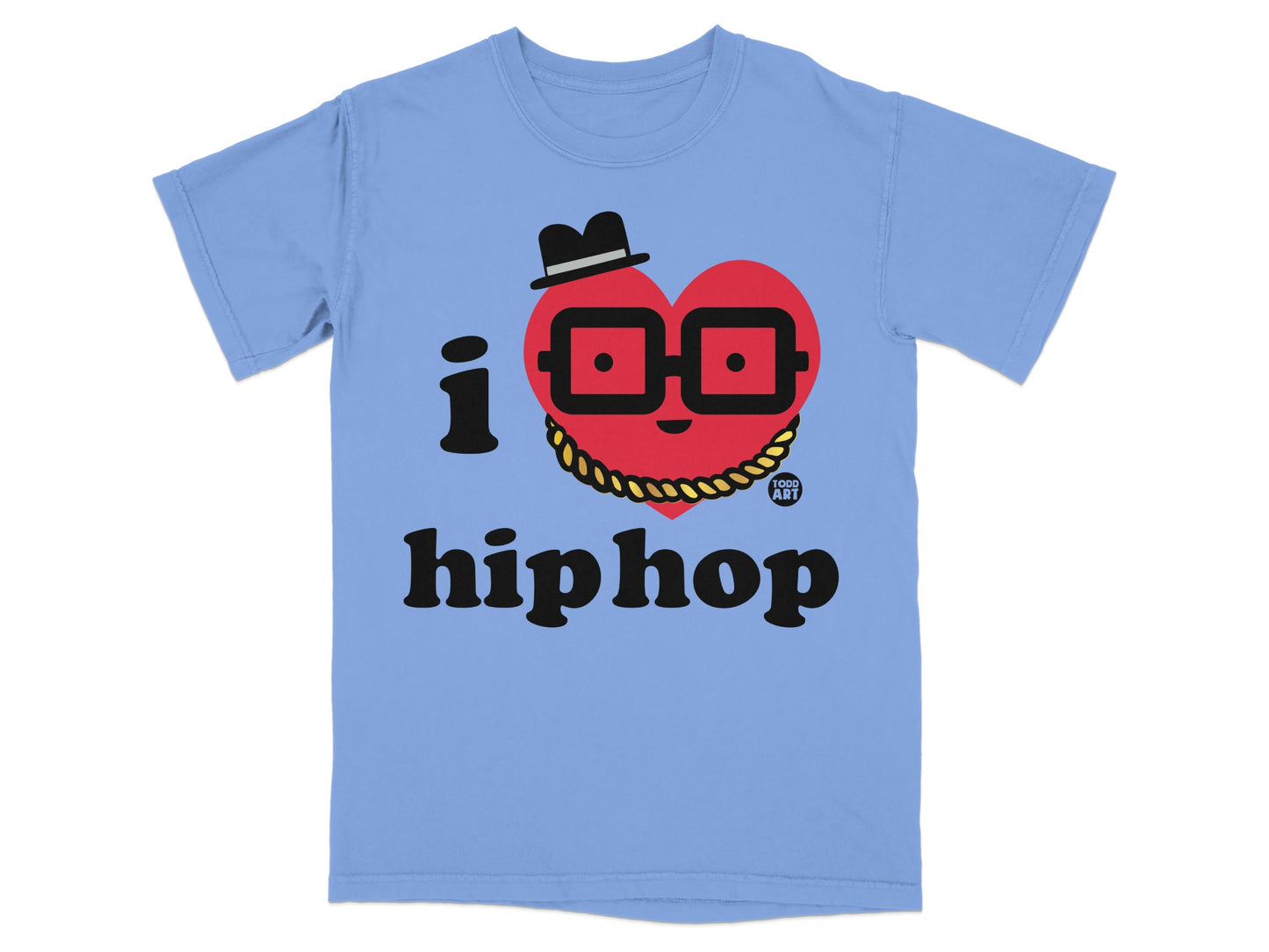 I Love Hip Hop Cartoon Heart Graphic T-Shirt