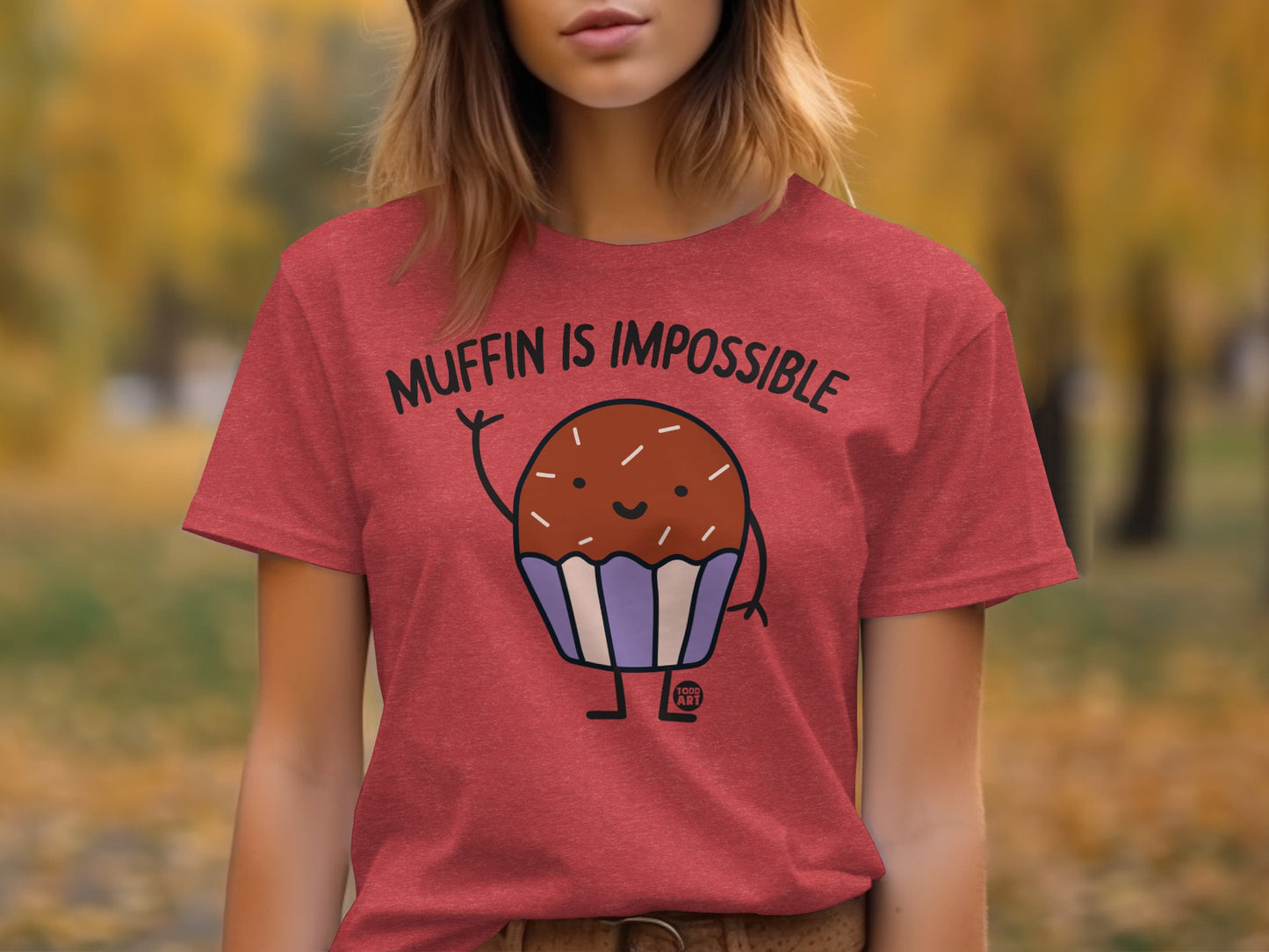 Muffin Is Impossible Graphic Novelty Humor Tee Shirt