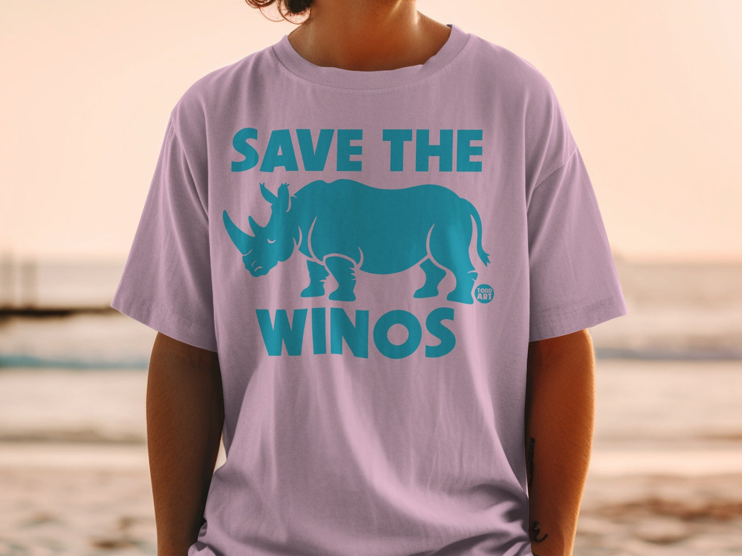 Save the Winos Rhino Graphic Statement Shirt