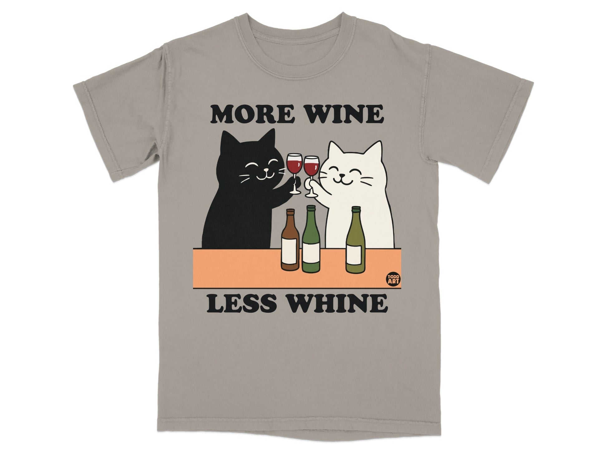 More Wine Less Whine Cats Drinking Wine Funny Shirt