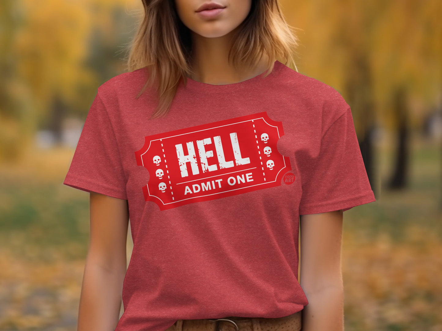 Hell Admit One Graphic Print Tee Shirt