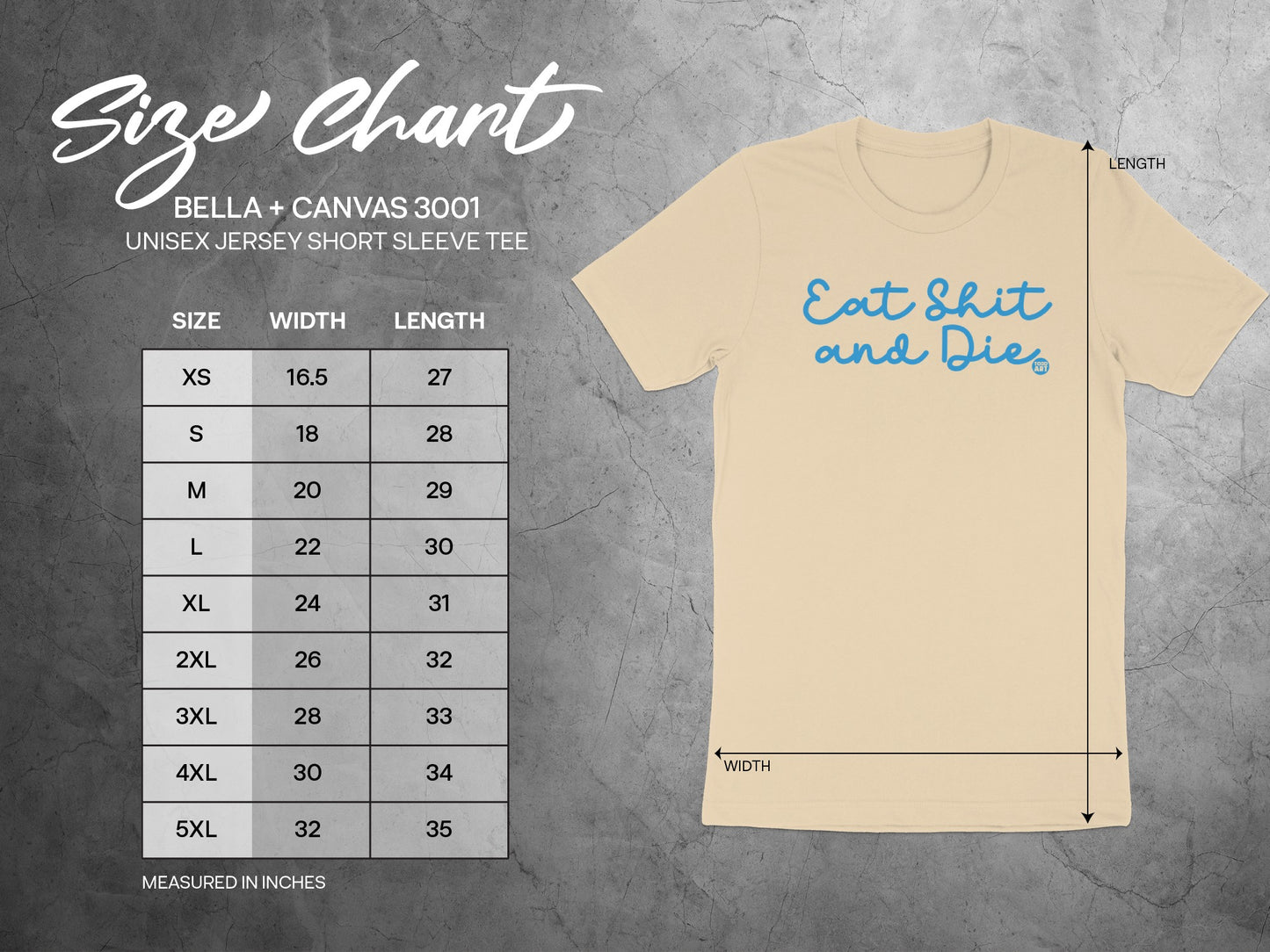 Eat Shit and Die Bella + Canvas 3001 Unisex Jersey Tee