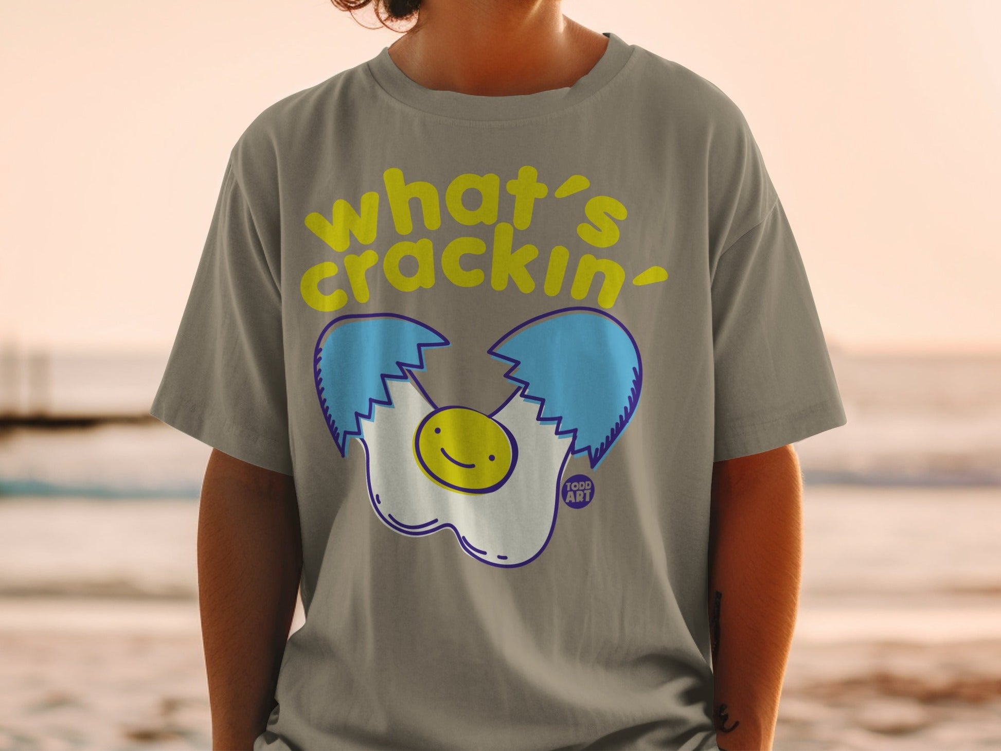 What's Crackin' Smiling Egg Graphic T-Shirt