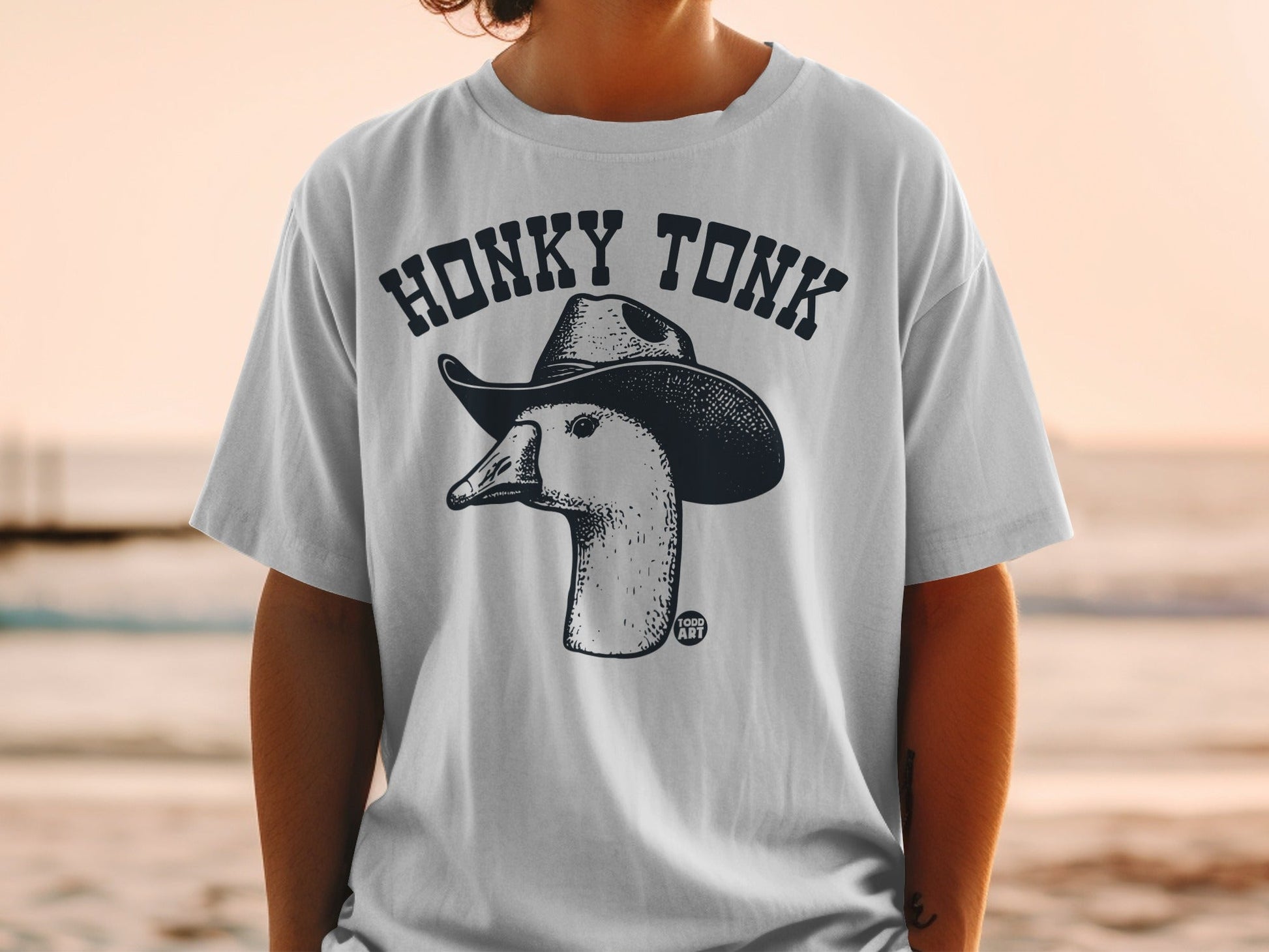 Honky Tonk Duck in Cowboy Hat Graphic T-shirt