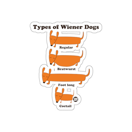 Types of Wiener Dogs Funny Illustrated Sticker