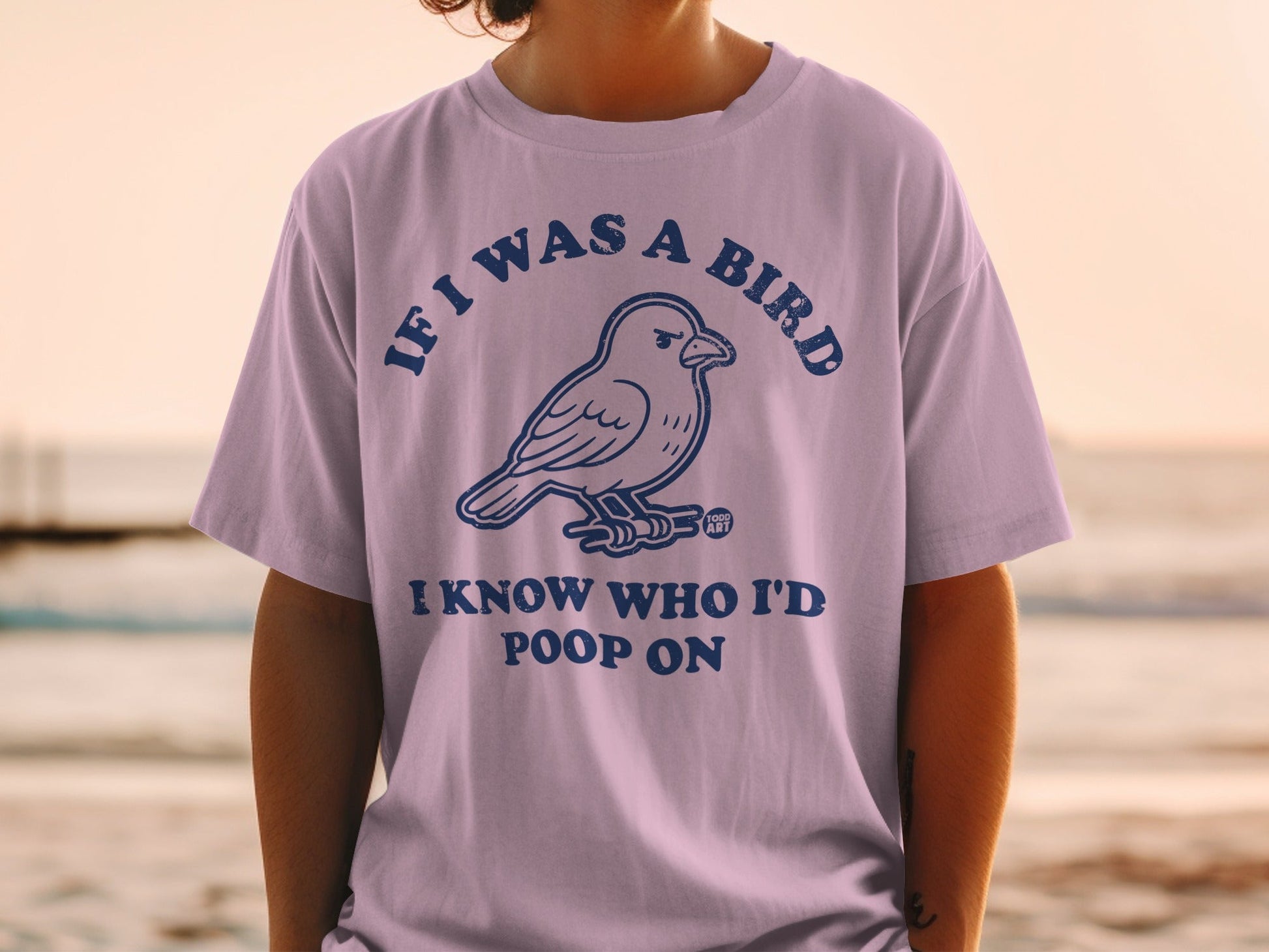 Funny Bird Poop Graphic Tee with Quirky Statement
