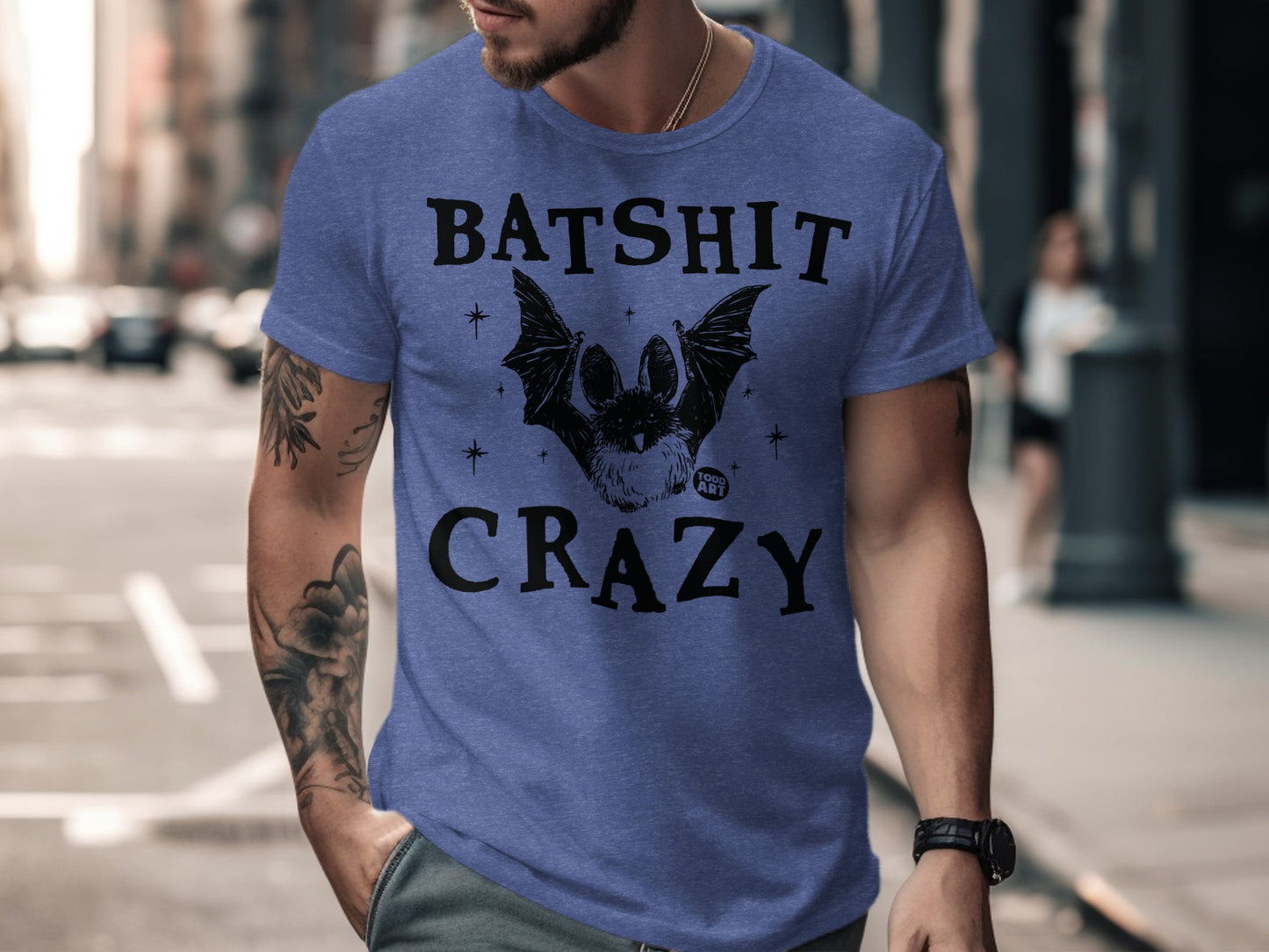 Batshit Crazy Statement Shirt with Bat Graphic