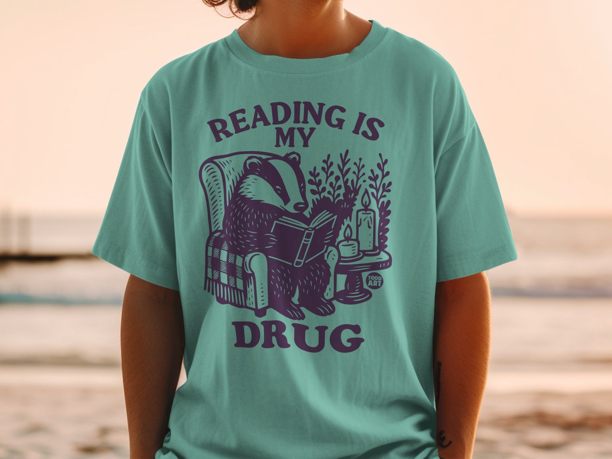 Reading Is My Drug Bear Artwork T-Shirt