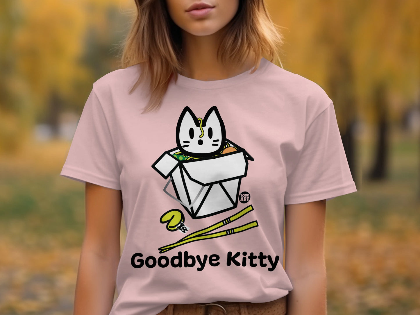 Goodbye Kitty Cute Graphic T-Shirt for Women Casual Wear