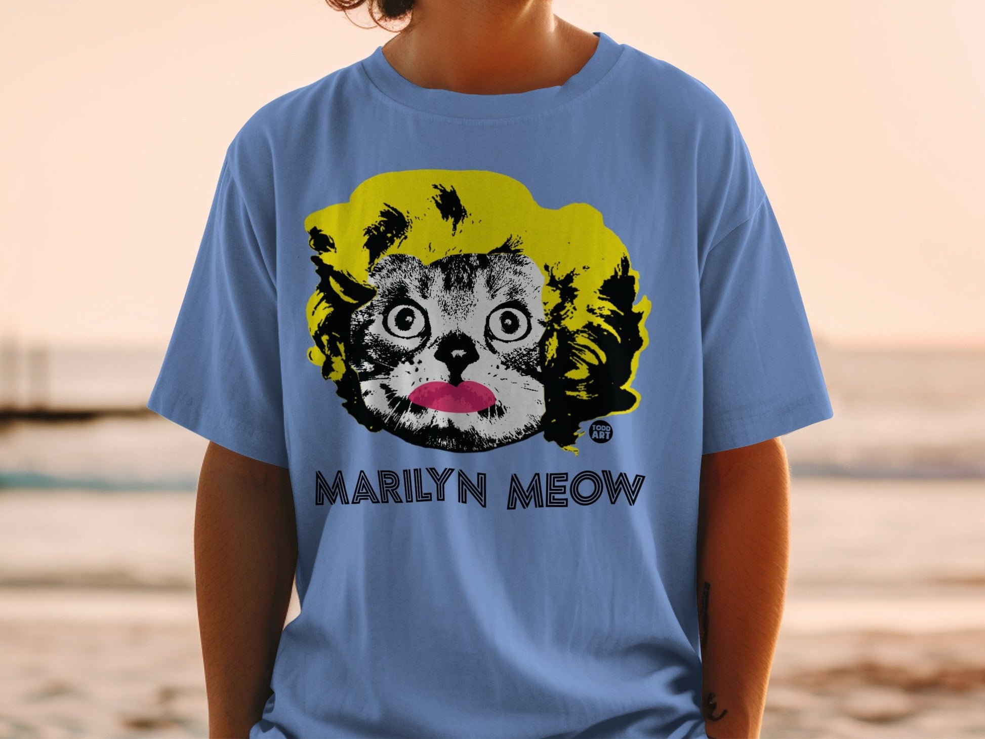 Marilyn Meow Cat Graphic Design Shirt for Animal Lovers