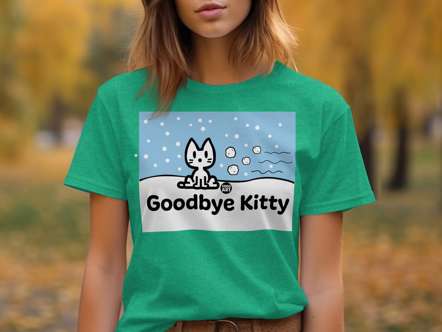 Goodbye Kitty Snowfall Graphic Short Sleeve T-shirt