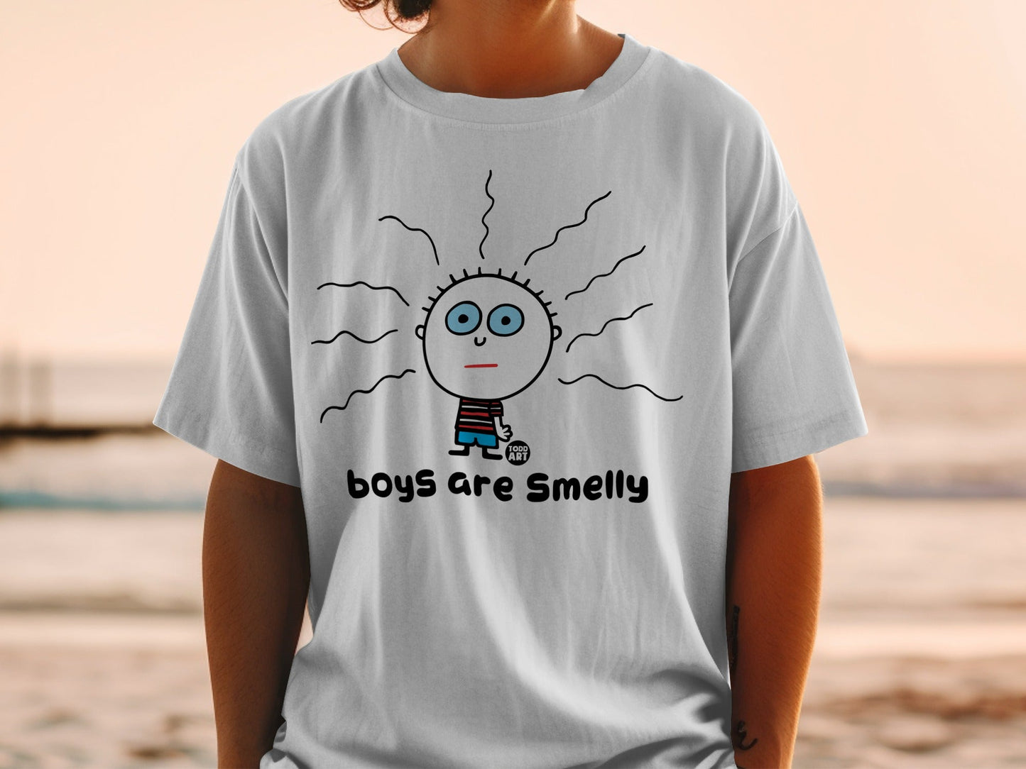Boys Are Smelly Cartoon Character T-Shirt Product