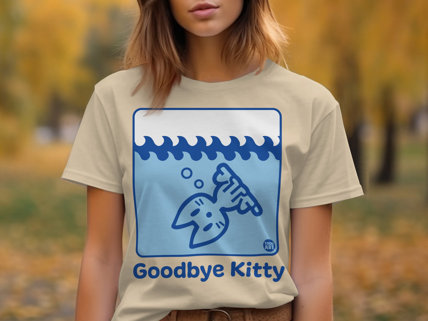 Goodbye Kitty Humorous Graphic Tee Shirt