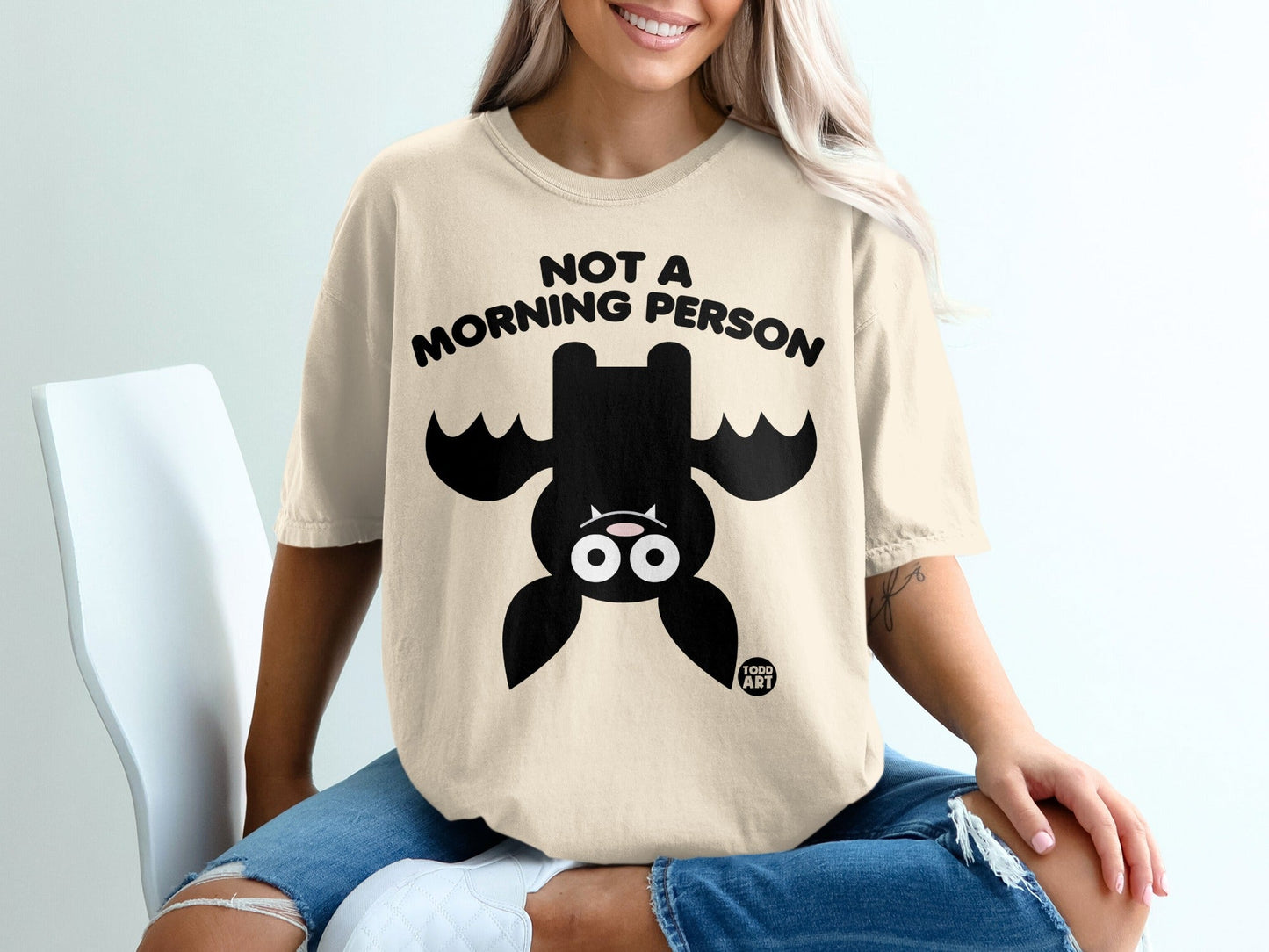 Not A Morning Person Bat Graphic T-Shirt