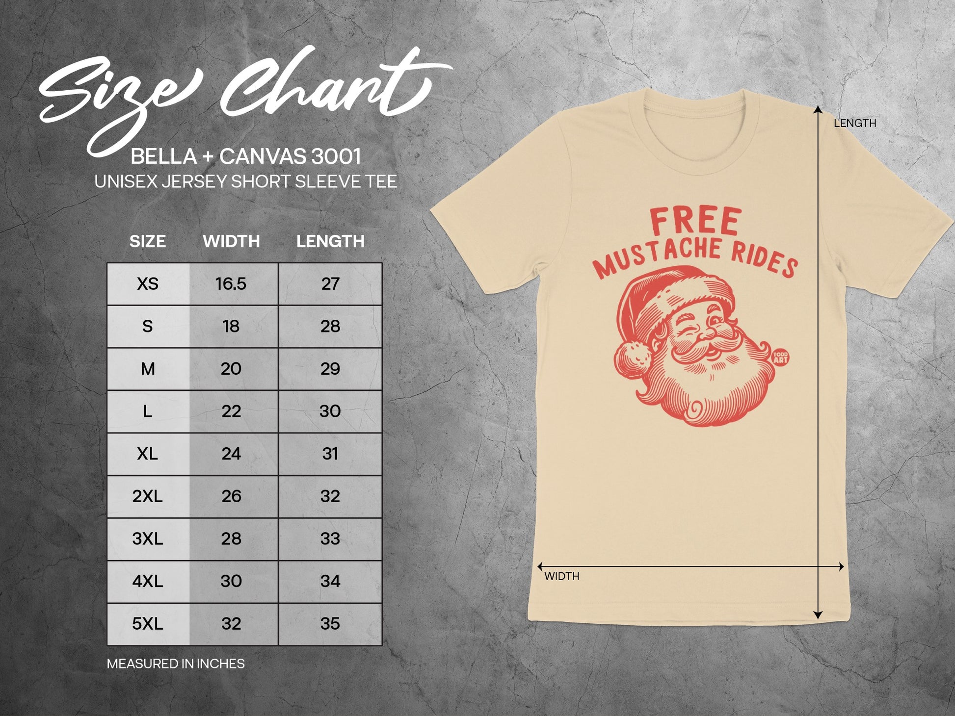 Free Mustache Rides Santa Graphic T-Shirt product