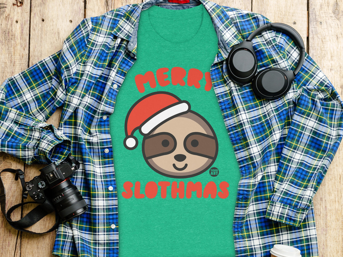 Merry Slothmas Holiday Shirt with Cute Sloth Design