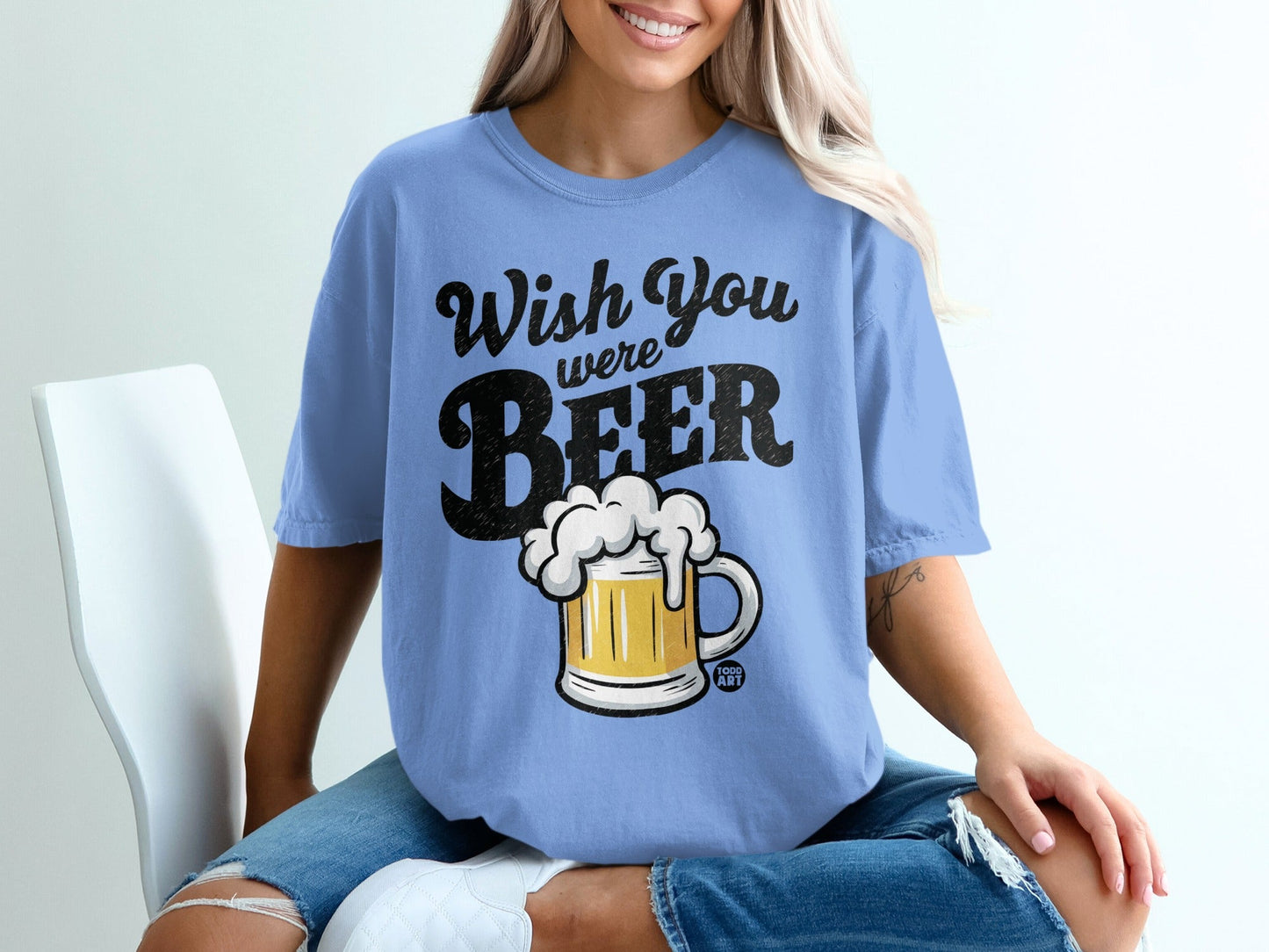 Wish You Were Beer Graphic T-Shirt For Casual Style
