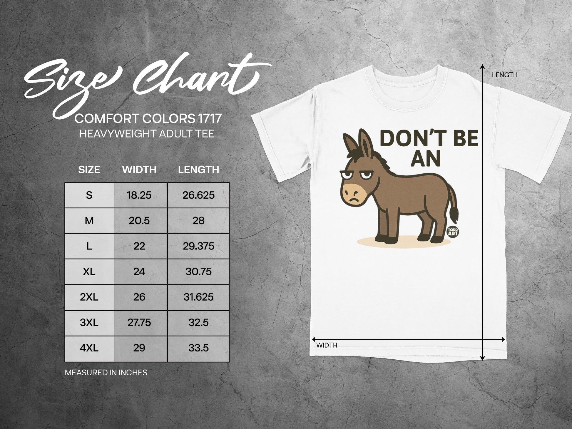 Don't Be An Donkey Graphic Heavyweight Adult Tee