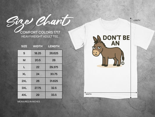 Don't Be An Donkey Graphic Heavyweight Adult Tee