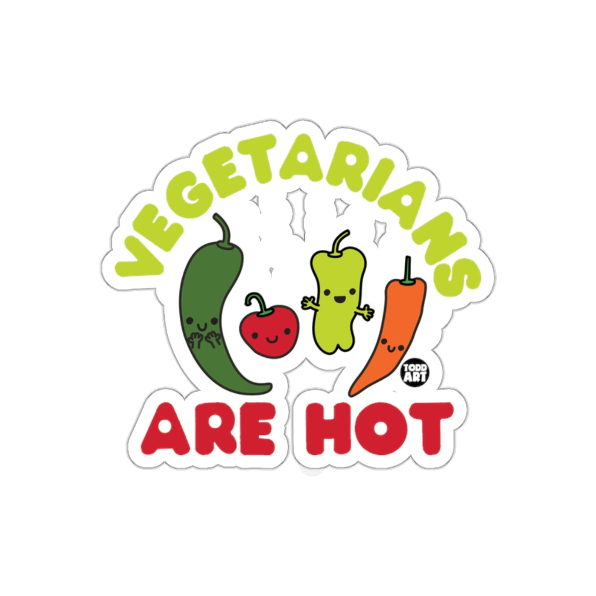 Vegetarians Are Hot Cute Vegetable Sticker