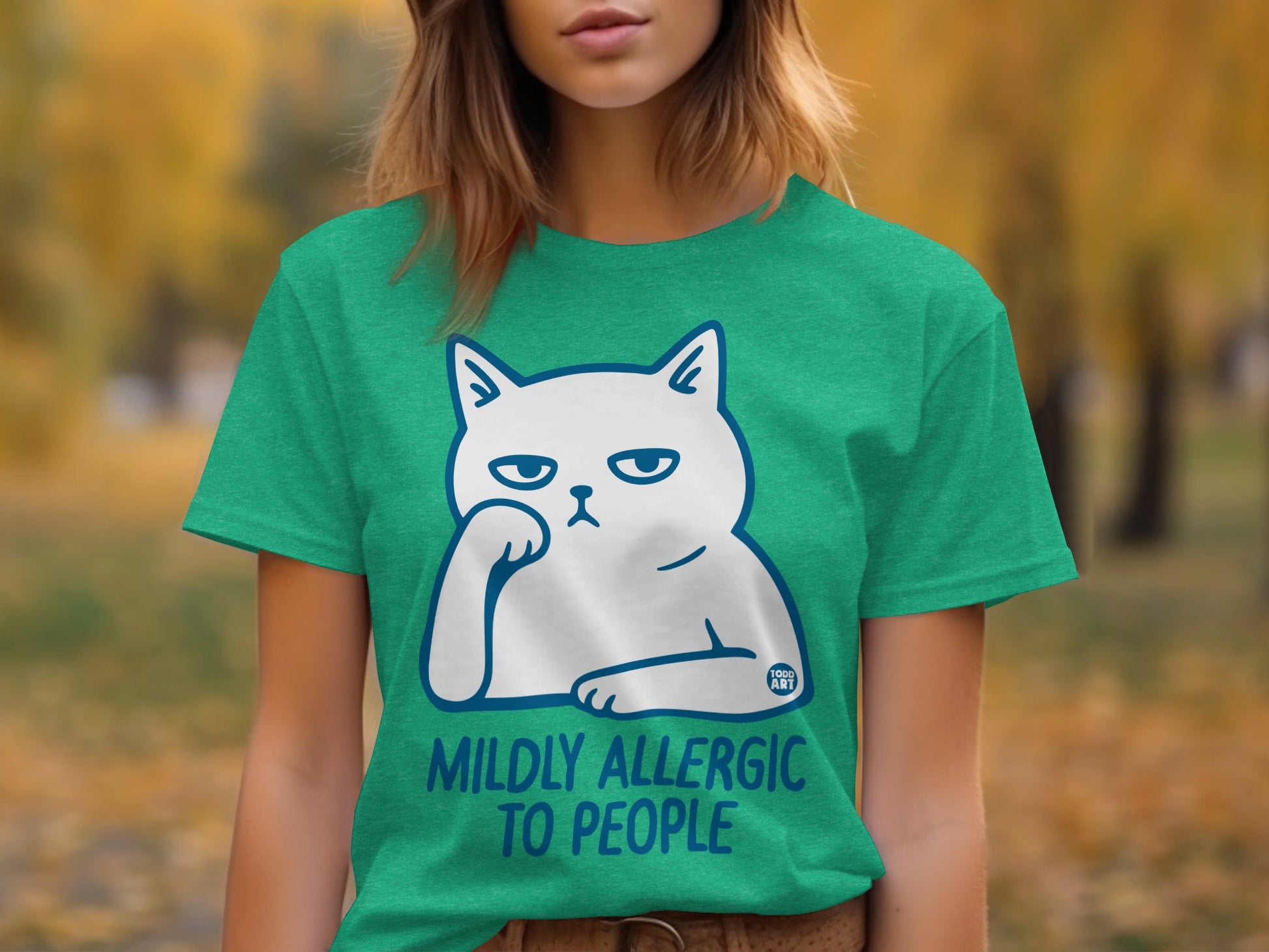 Mildly Allergic To People Cat Graphic Shirt