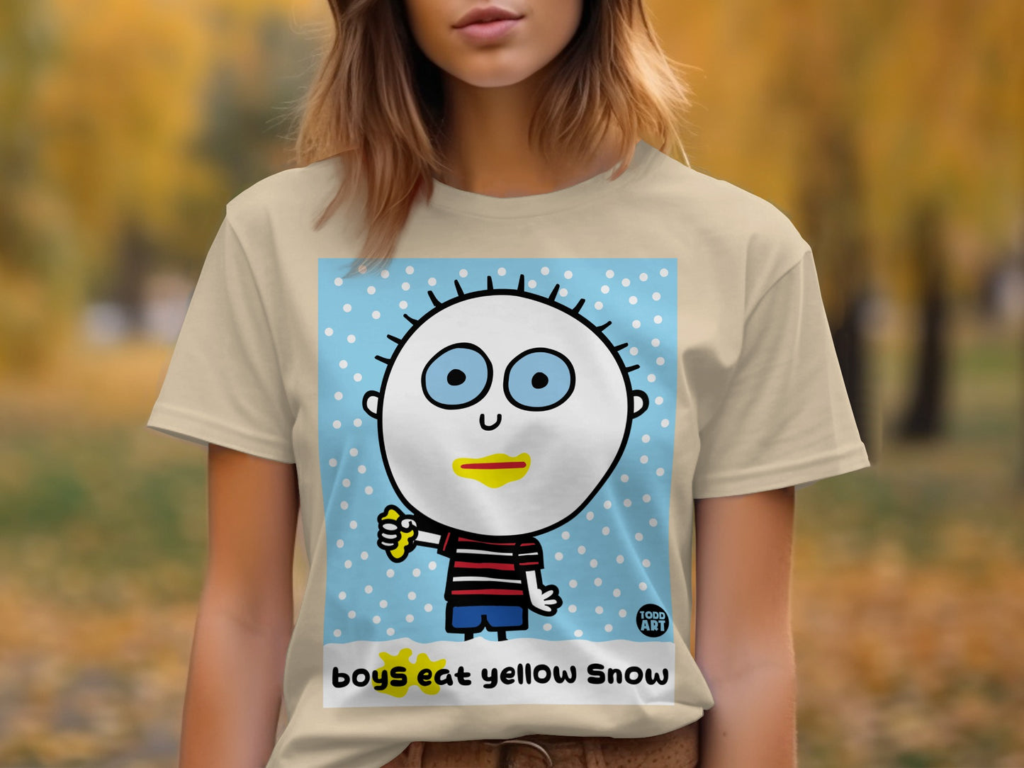 Boys Eat Yellow Snow Funny Graphic T-Shirt