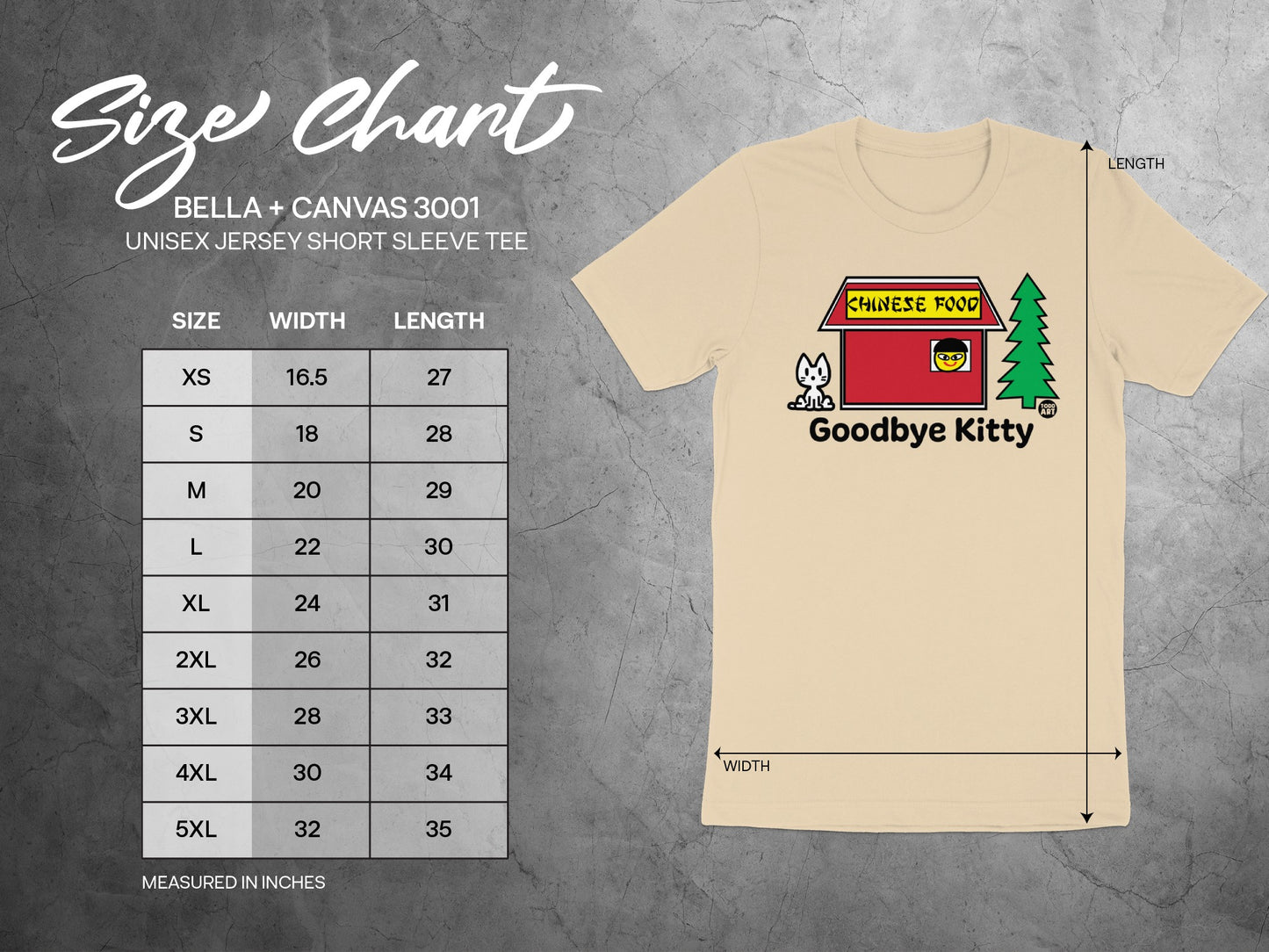 Chinese Food Goodbye Kitty Bella+Canvas Unisex Tee