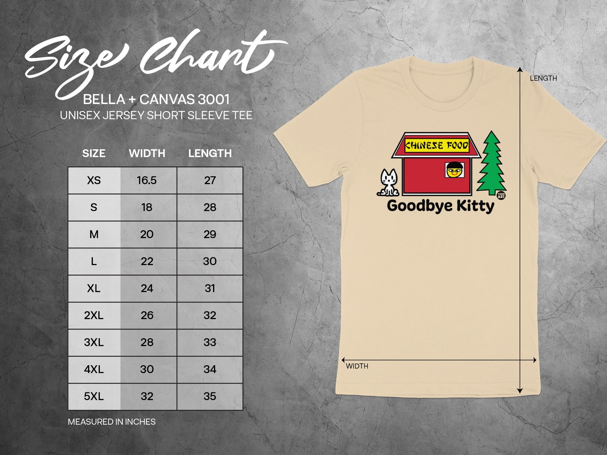 Chinese Food Goodbye Kitty Bella+Canvas Unisex Tee