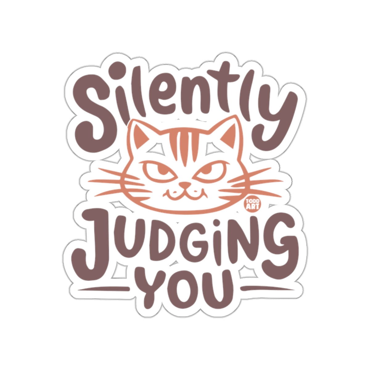 Silently Judging You Cat Design Sticker